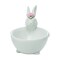 Transpac Ceramic White Easter Bunny Bowl 4.6" with Colored Flowers, Dishwasher Safe, 3.5" Height, Perfect for Tabletop Decor